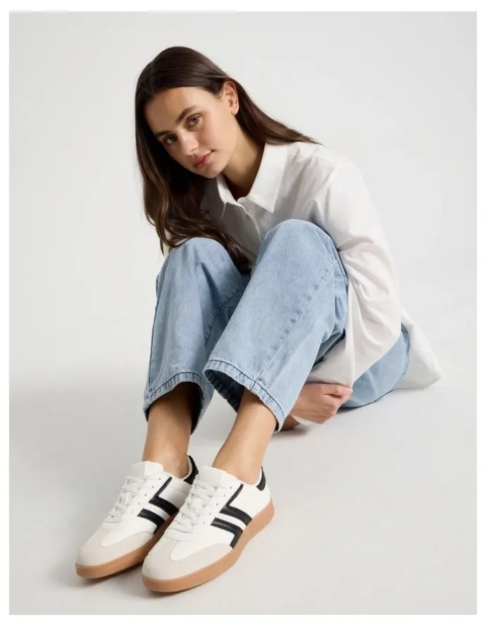 There After Arlo Sneaker in Cream and Black