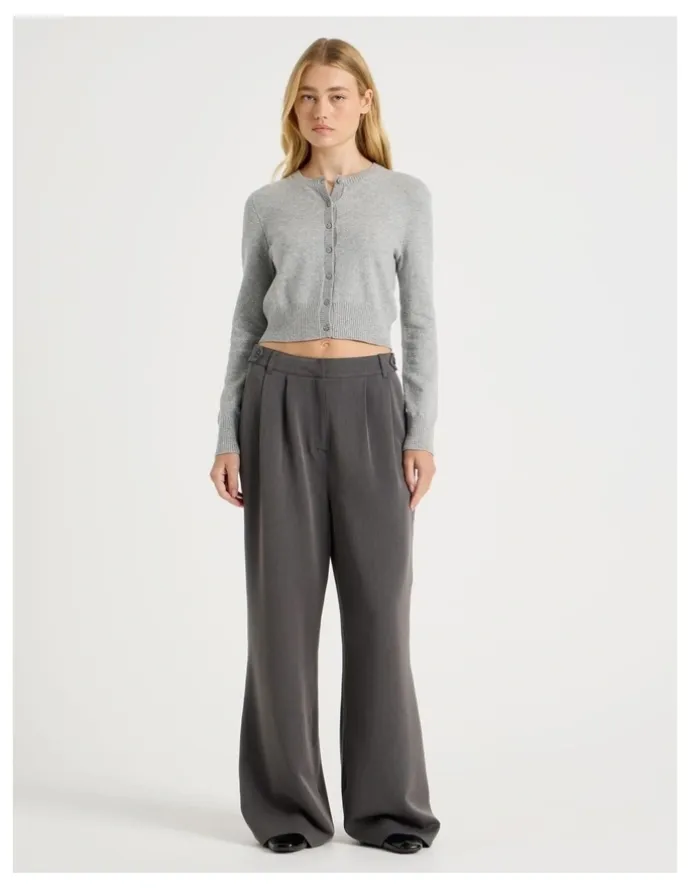 There After Button Through Cardigan in Grey Marle