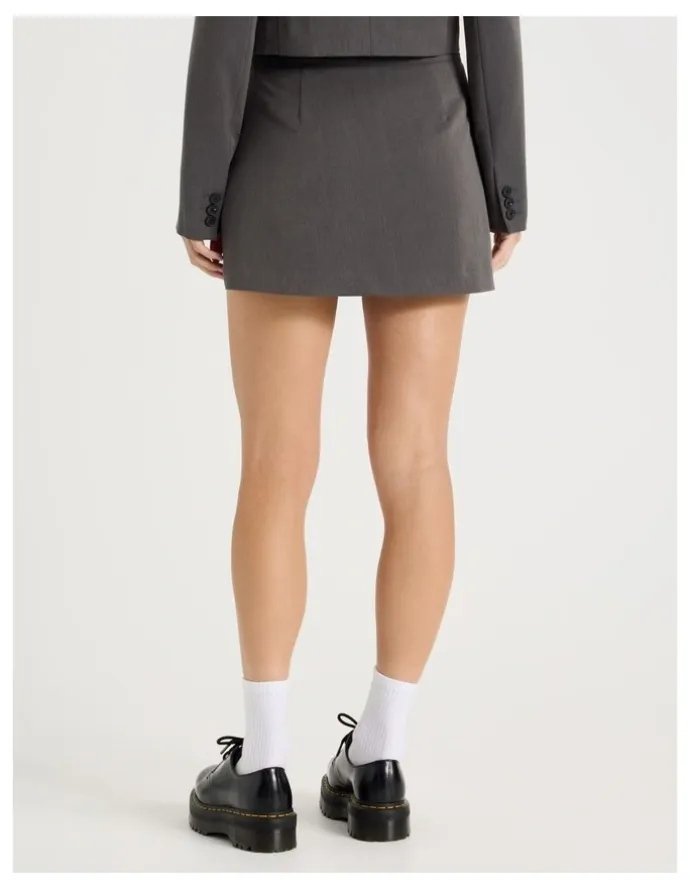 There After Mini Wrap Skirt in Charcoal