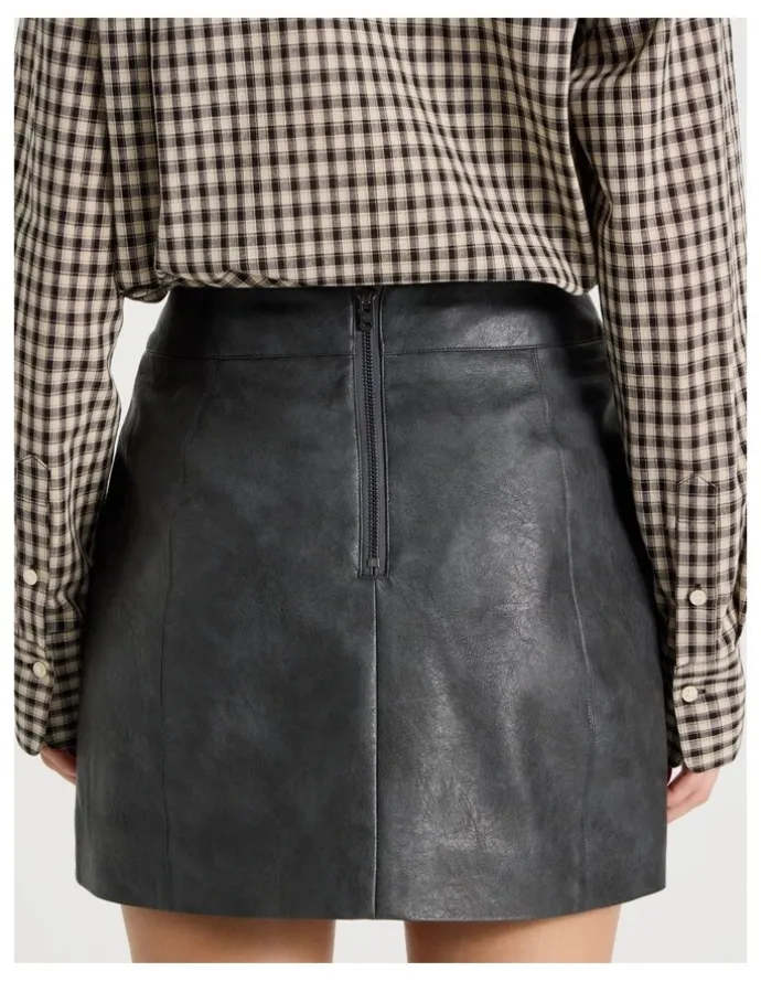 There After PU Leather Mini Skirt in Black