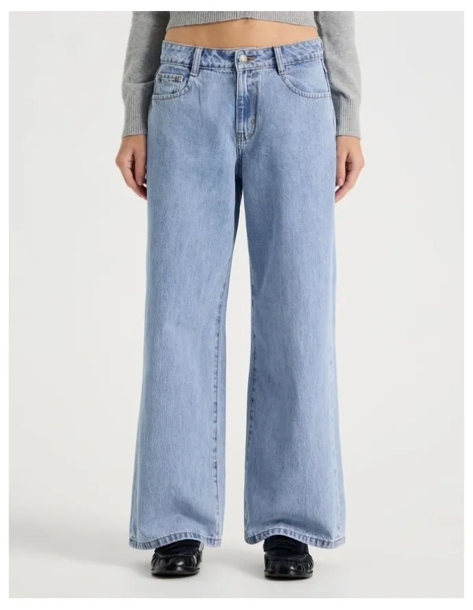 There After Low Rise Baggy Jeans in Light Blue