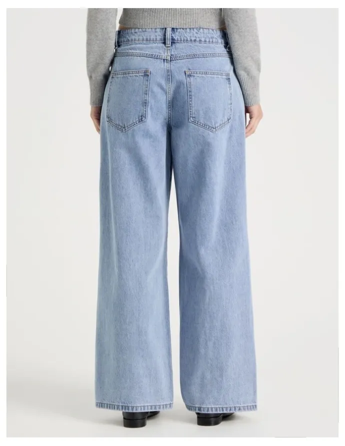 There After Low Rise Baggy Jeans in Light Blue