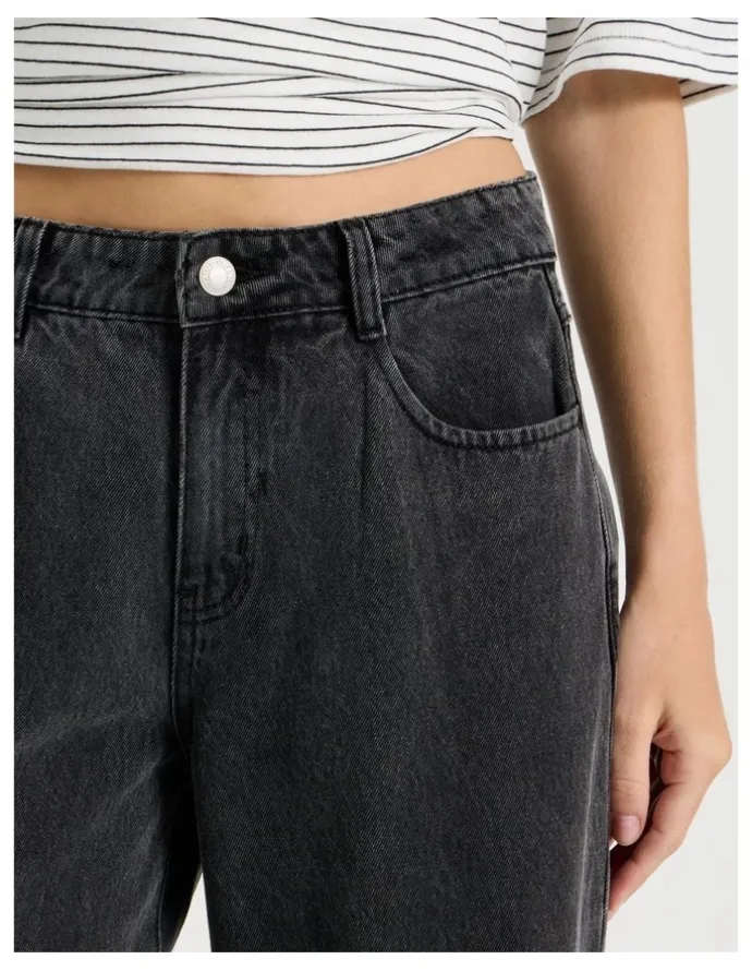 There After Low Rise Baggy Jeans in Black