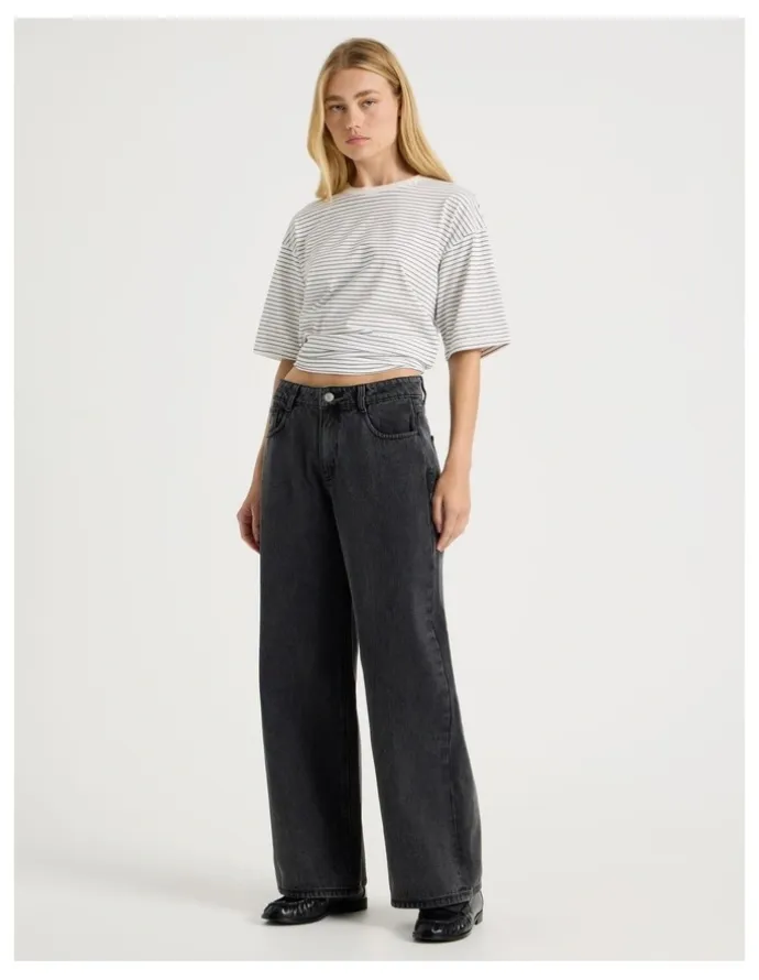 There After Low Rise Baggy Jeans in Black
