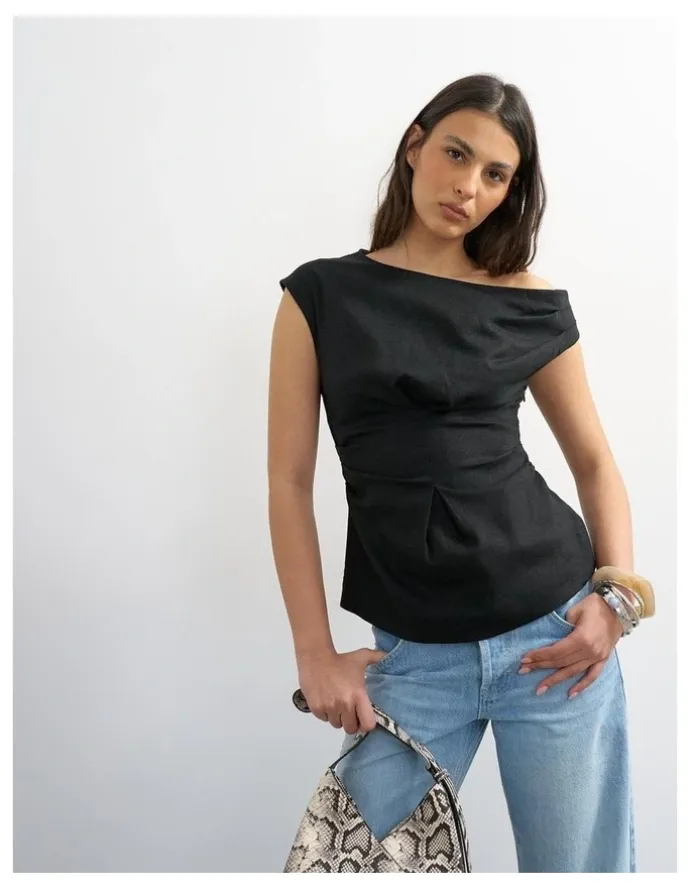TOPSHOP CASA CINCHED WAIST TOP