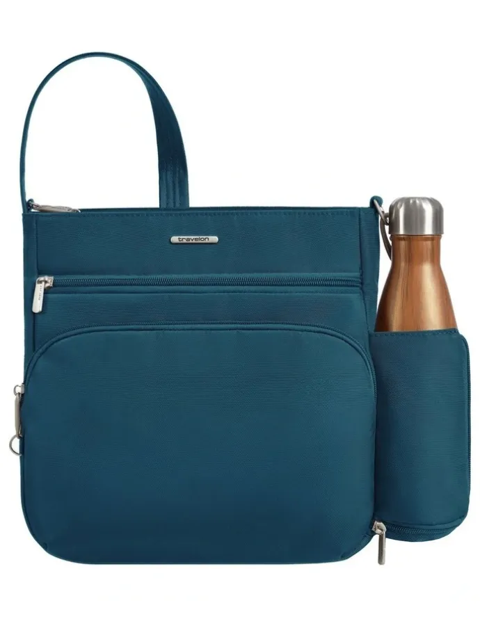 Travelon Classic Anti-Theft North/South Crossbody Bag in Teal