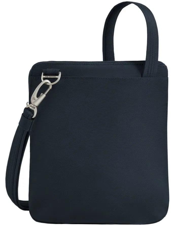 Travelon Classic Anti-Theft Slim Double Zip Crossbody Bag in Midnight