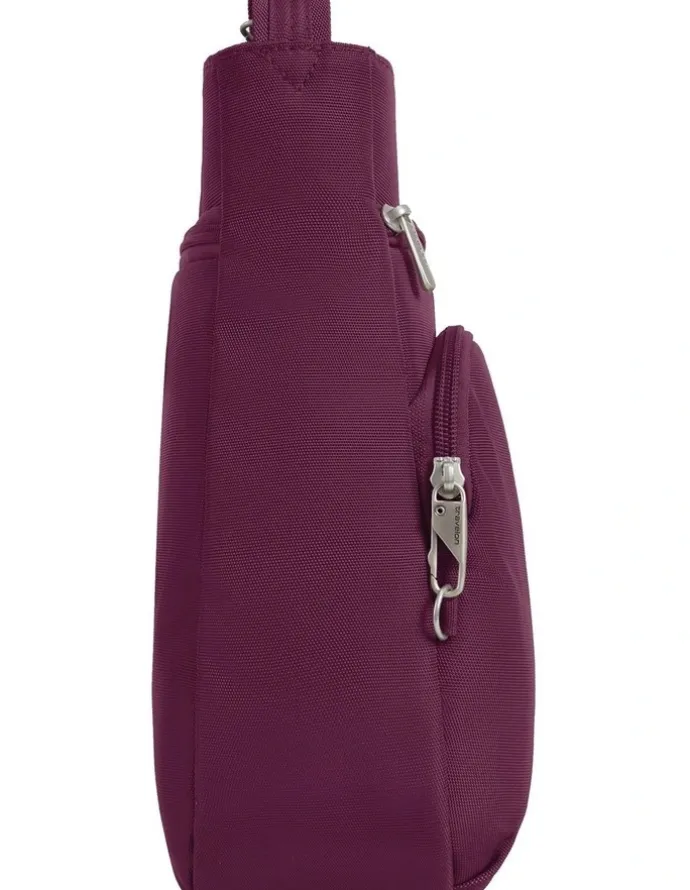 Travelon Classic Anti-Theft North/South Crossbody Bag in Burgundy
