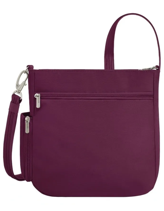 Travelon Classic Anti-Theft North/South Crossbody Bag in Burgundy