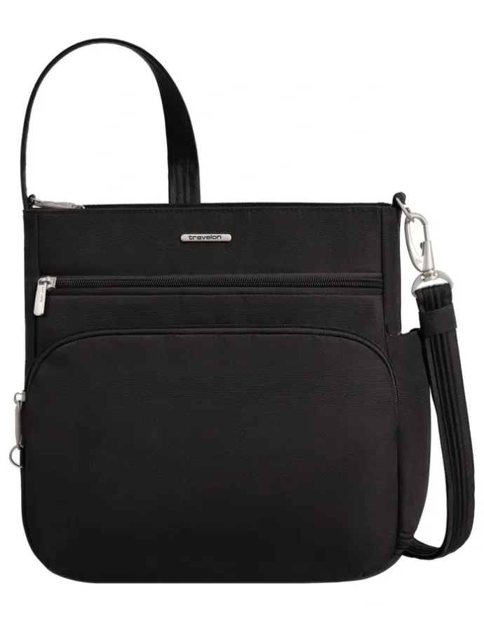 Travelon Classic Anti-Theft North/South Crossbody Bag in Black