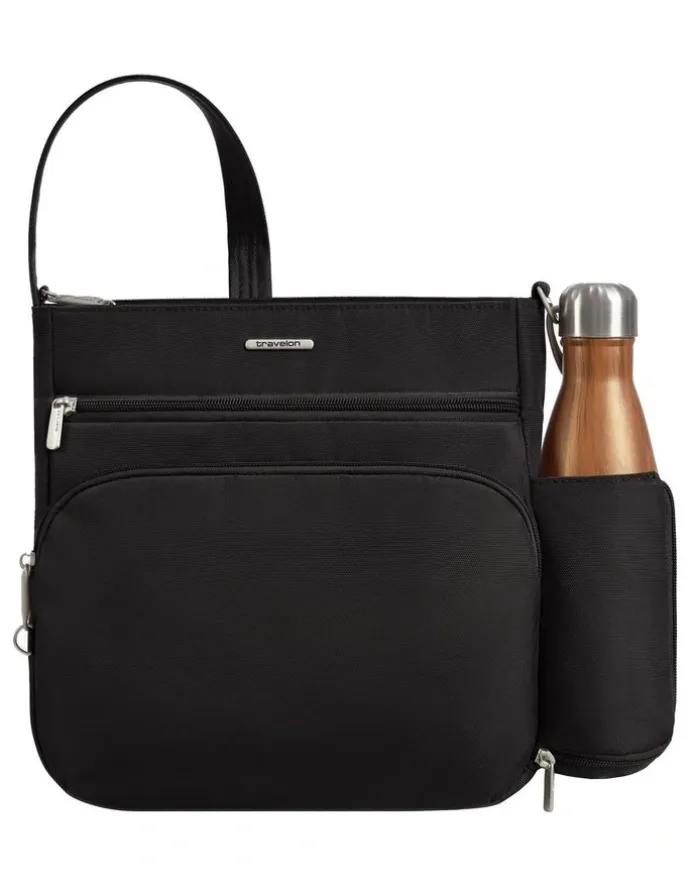 Travelon Classic Anti-Theft North/South Crossbody Bag in Black