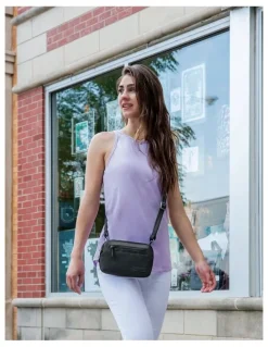Travelon Metro Anti-Theft Convertible Small Crossbody Bag in Navy Heather