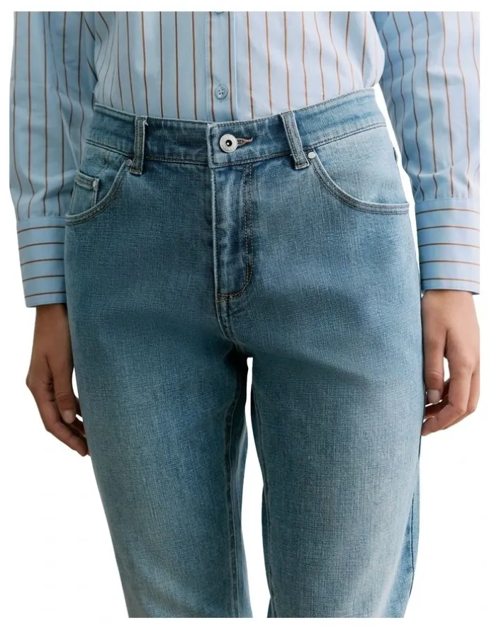 Trenery Australian Cotton Blend Boyfriend Jeans in Vintage Wash Denim
