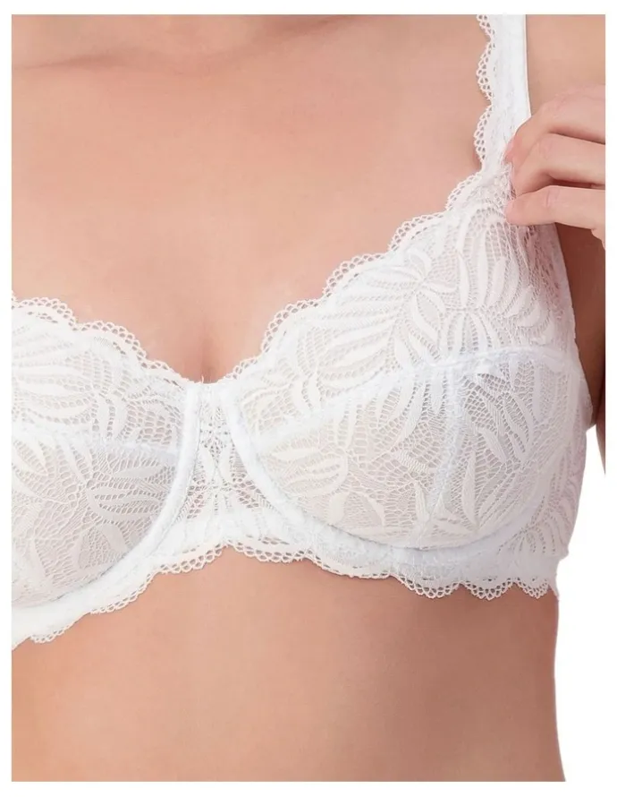 Triumph Essential Lace Balconette Underwire Bra in White