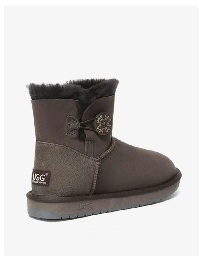 UGG Australian Shepherd Mini Button SheepSkin Boots in Chocholate
