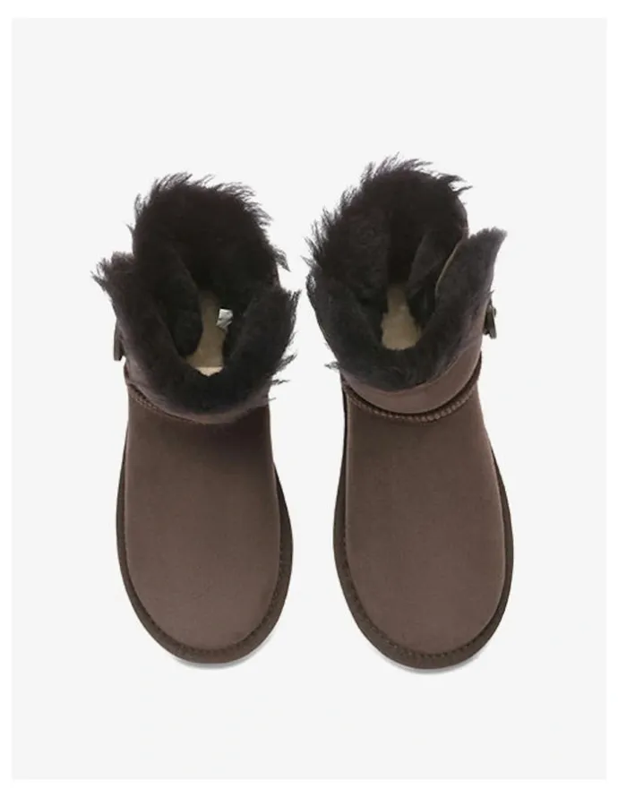 UGG Australian Shepherd Mini Button SheepSkin Boots in Chocholate