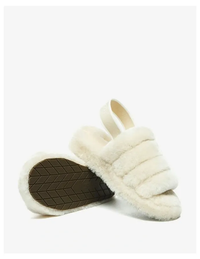 UGG Australian Shepherd Puffy Slippers in Cream