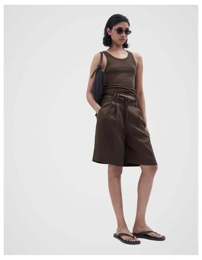 Unison Longline Bermuda Short in Mocha