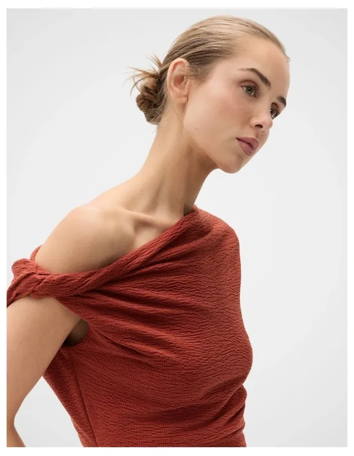 Unison Textured Off Shoulder Top