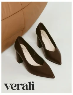 Verali Elliot Block Heel Pumps in Chalk White