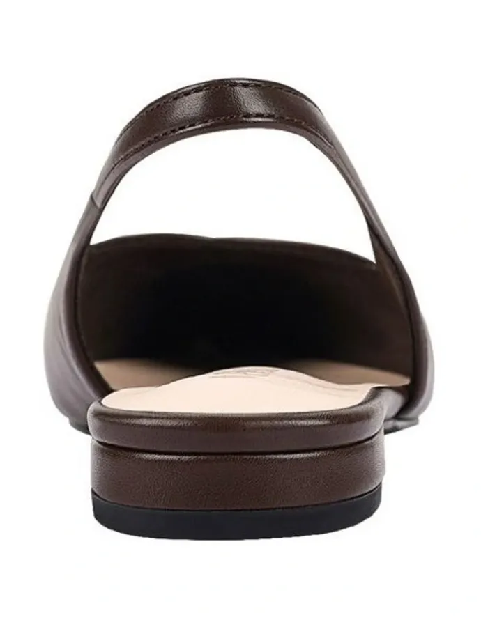 Verali Hillary Slingback Flats in Chocolate Brown