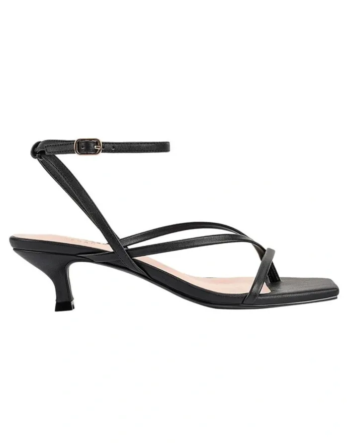 Verali Maeve Kitten Heel Sandals in Black