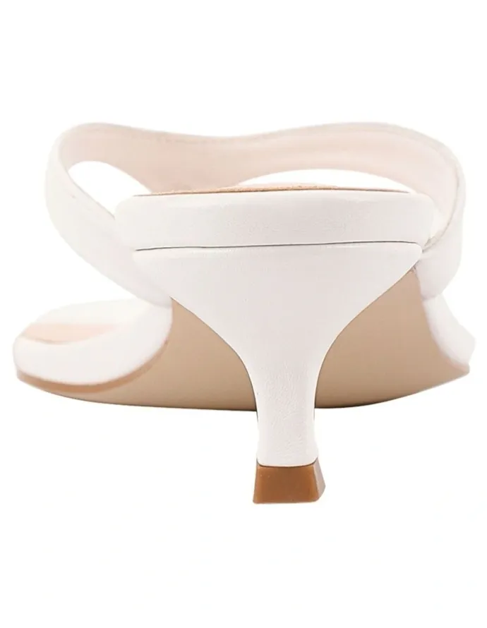 Verali Martha Kitten Heel Thongs in Chalk White