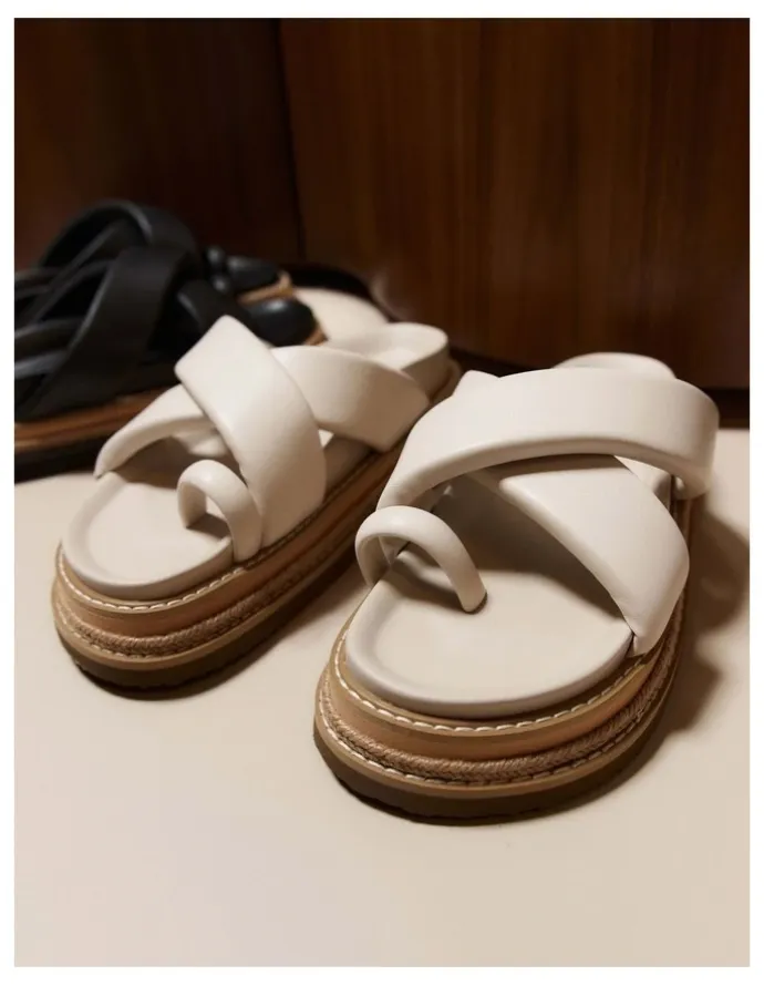 Verali Thelma Flatform Slides in Bone