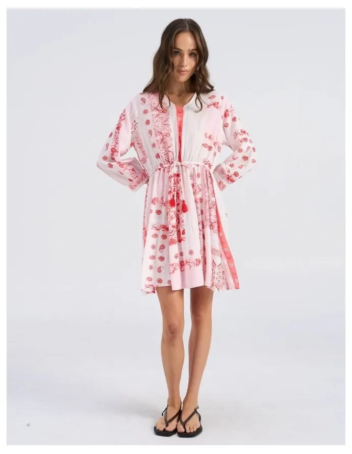 Vero Moda Milan Omia Printed Mini Dress in Pink