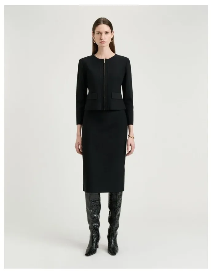 Veronika Maine Milano Pencil Skirt in Black