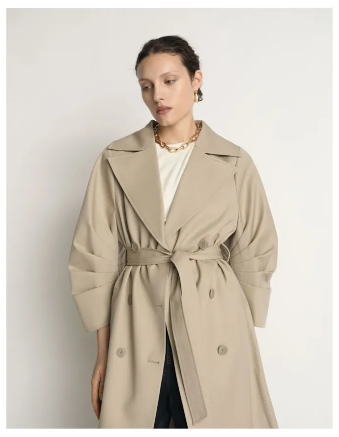 Veronika Maine Wool Cocoon Sleeve Trench