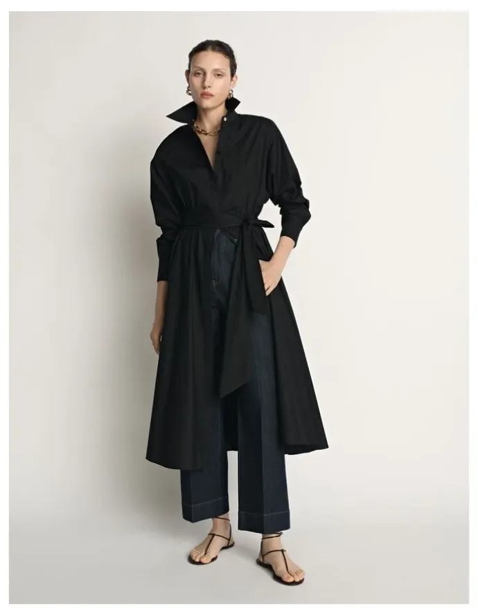 Veronika Maine Cotton Tie Belt Shirtdress