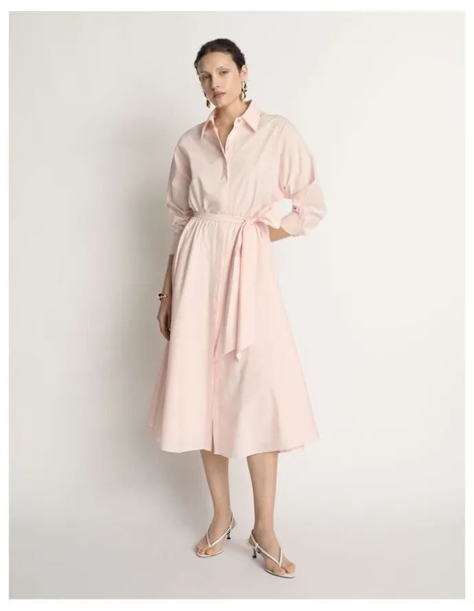 Veronika Maine Cotton Tie Belt Shirtdress