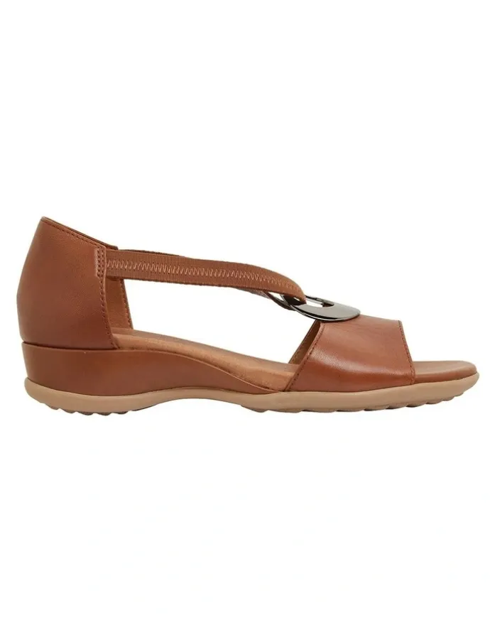 Wide Steps Caroline Mid Brown Glove Sandals