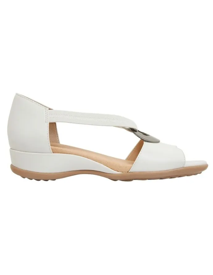 Wide Steps Caroline White Glove Sandals