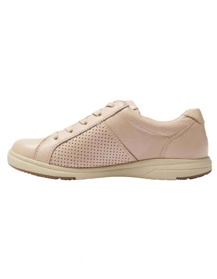 Wide Steps Normandy Sneakers in Blush Leather