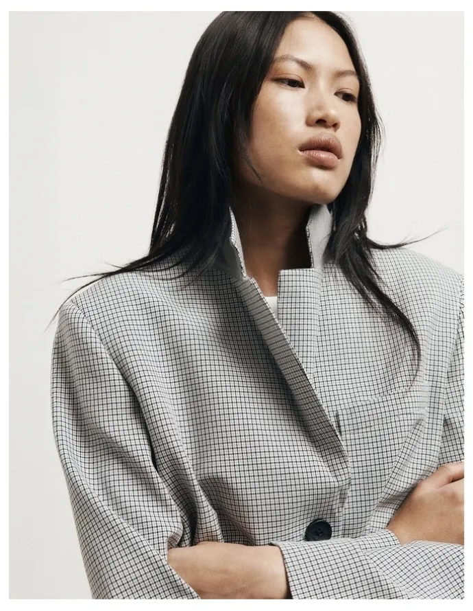 Witchery Houndstooth Blazer in Grey Houndstooth