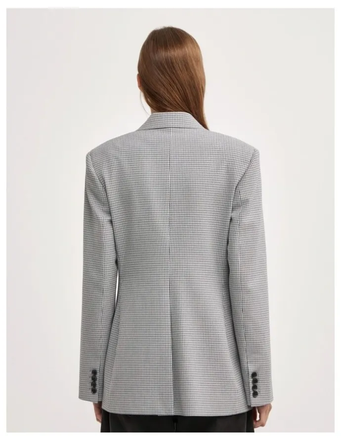 Witchery Houndstooth Blazer in Grey Houndstooth