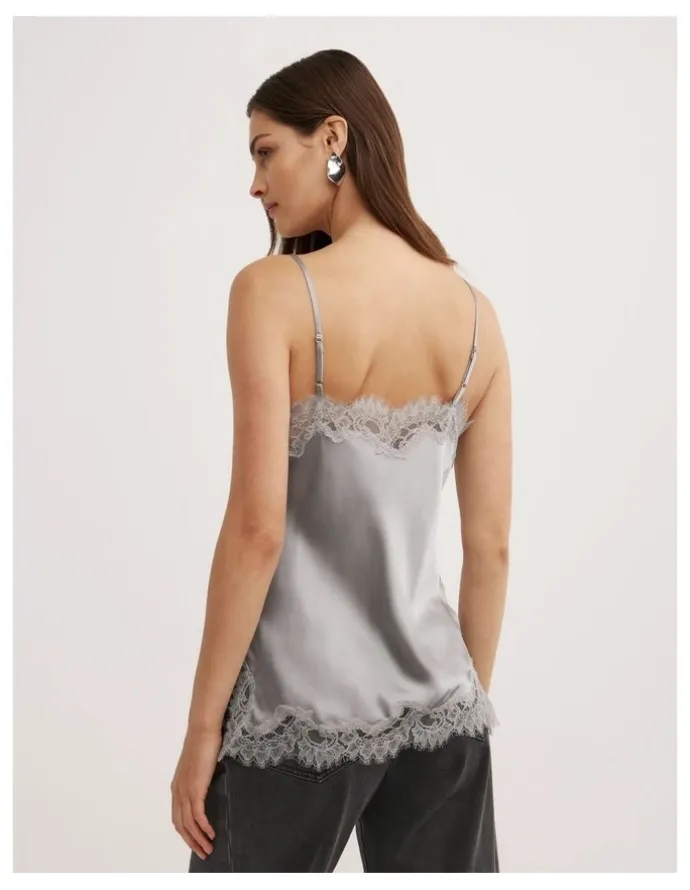 Witchery Lace Border Camisole in Silver