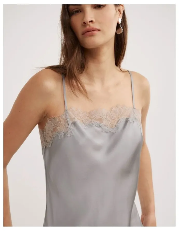 Witchery Lace Border Camisole in Silver