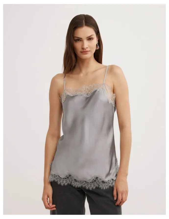 Witchery Lace Border Camisole in Silver