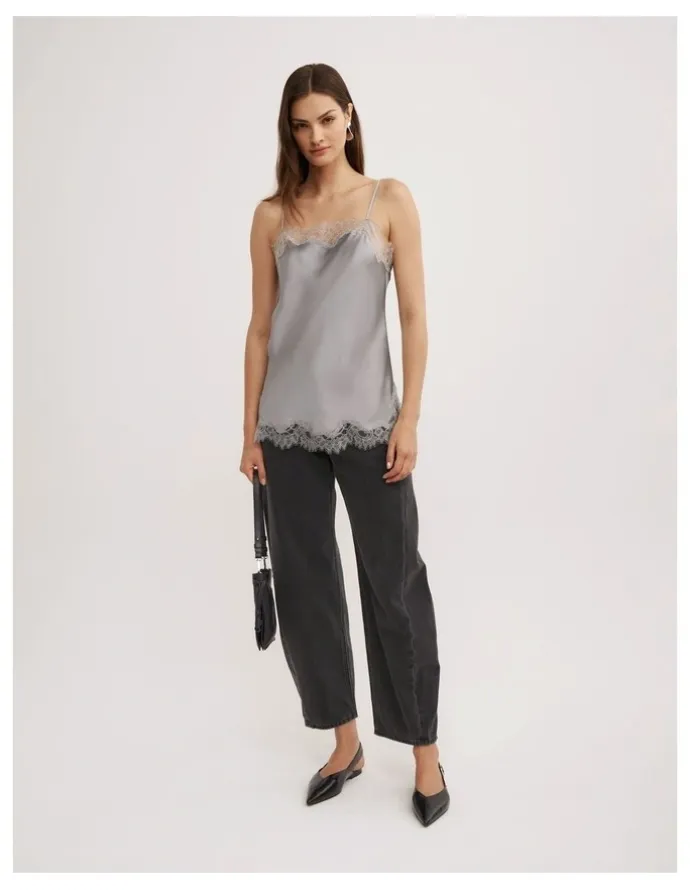 Witchery Lace Border Camisole in Silver