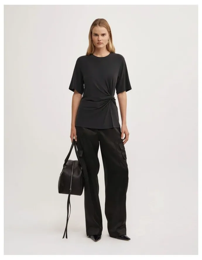 Witchery Twist Detail T-shirt in Black