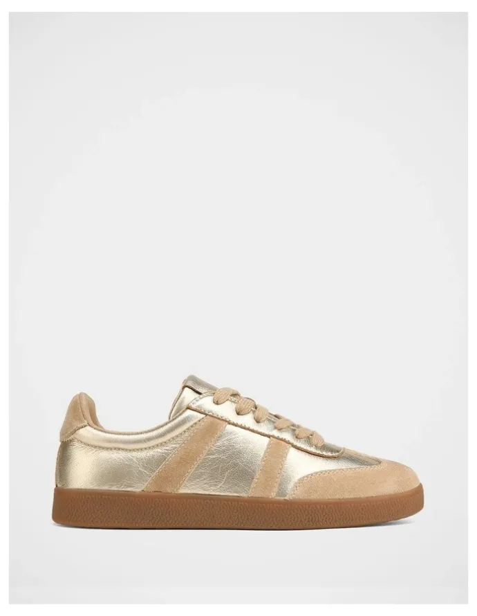 Wittner Boston Metallic Leather Sneaker in Gold