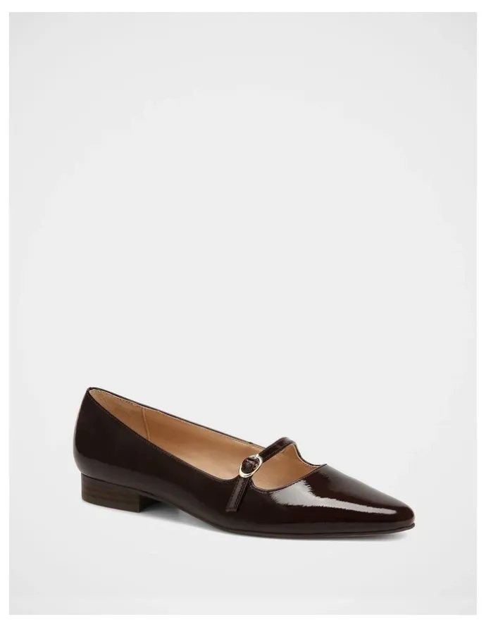 Wittner Carina Patent Leather Ballet Flat in Raisin