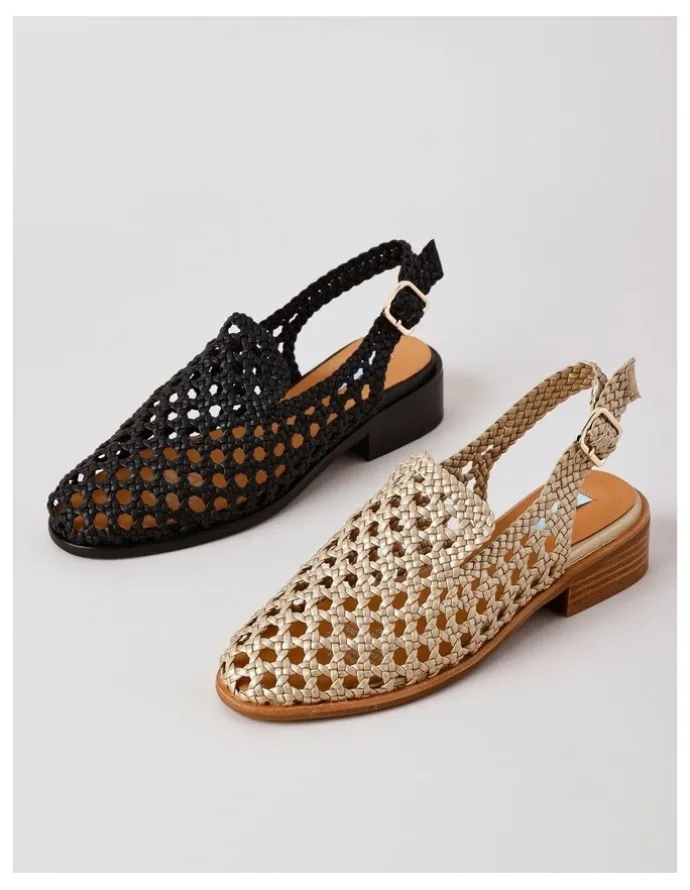 Zazou Aria Flat Shoes in Gold